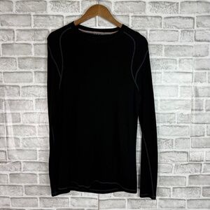 SmartWool Solid Black Soft Merino Wool Long Sleeve Crew Pullover Sweater LARGE